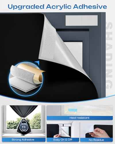 100% Blackout Curtains (Black / 17"W x 60"H)