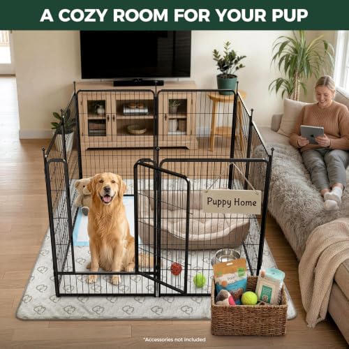 Rollick Dog Playpen with Washable Pee Pad (Black / 40"H)