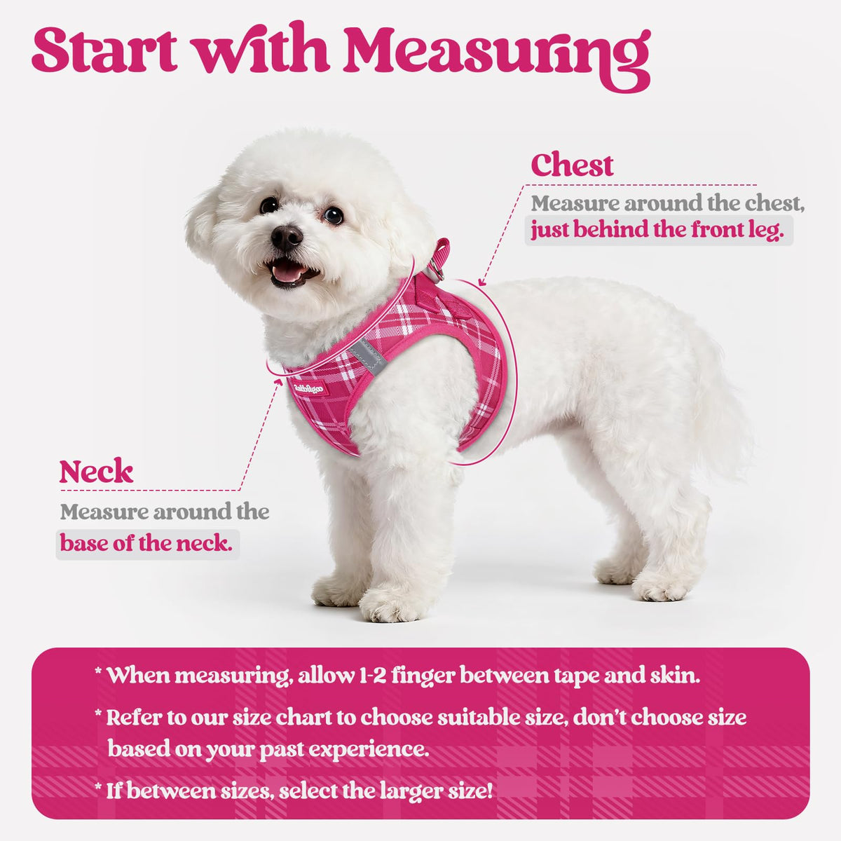 Dog Harness Small Sized and Leash Set (Rose Red Plaid / Xs (chest: 13.3 - 15.5"))