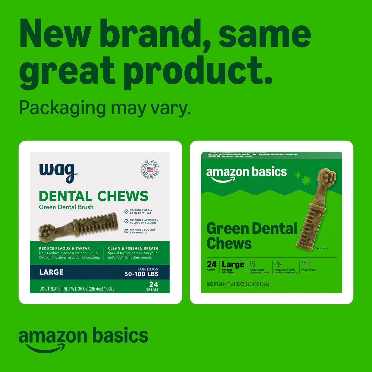Dental Dog Treats to Help Clean Teeth & Freshen Breath for Large Dogs (Large Dogs (50 – 100 lb) / 24 Count (Pack of 1))