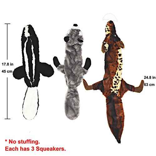 5 Pack Dog Squeaky Toys Three no Stuffing Toy and Two Plush with Stuffing for Small Medium Large Dog Pets (Plush and Stuffingless Combo)