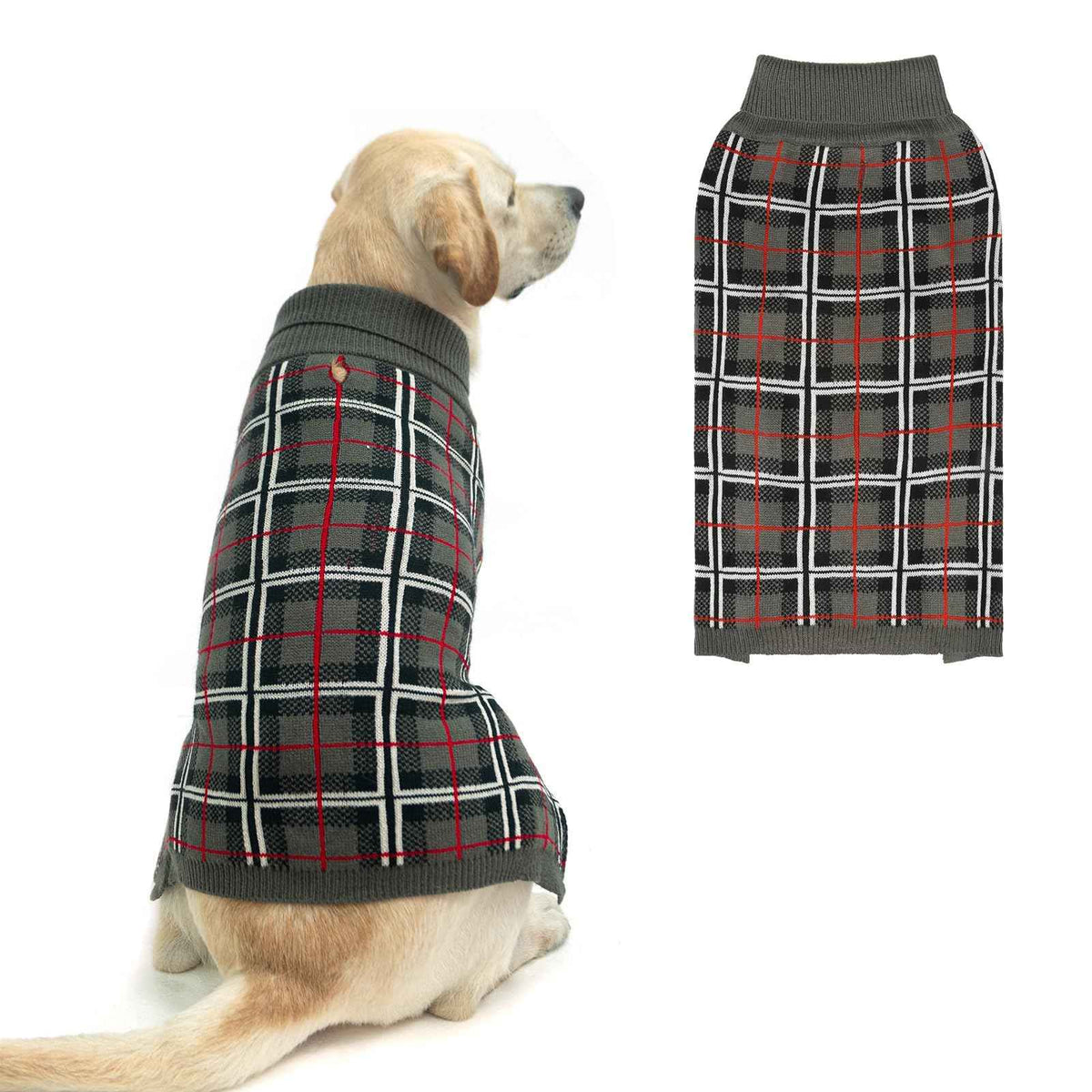 Dog Sweaters for Large Medium Small Dogs (XL - Chest 30", Back 24" / Grey)