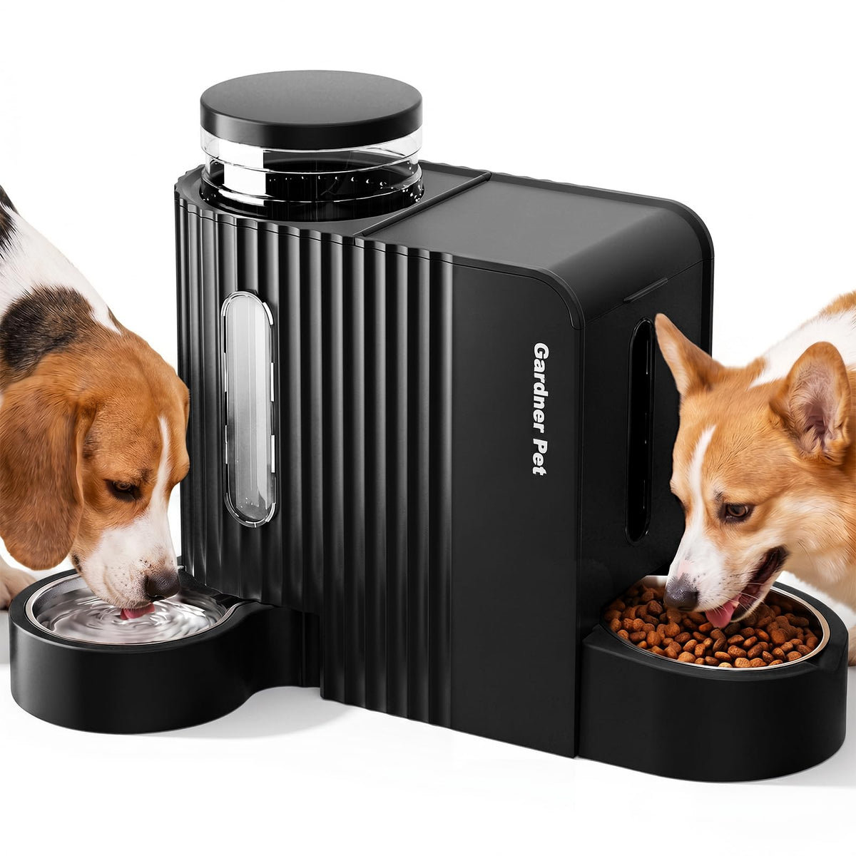 Gravity Automatic Cat Feeder (Extra Large（1.6 Gallons x 2） / Black)