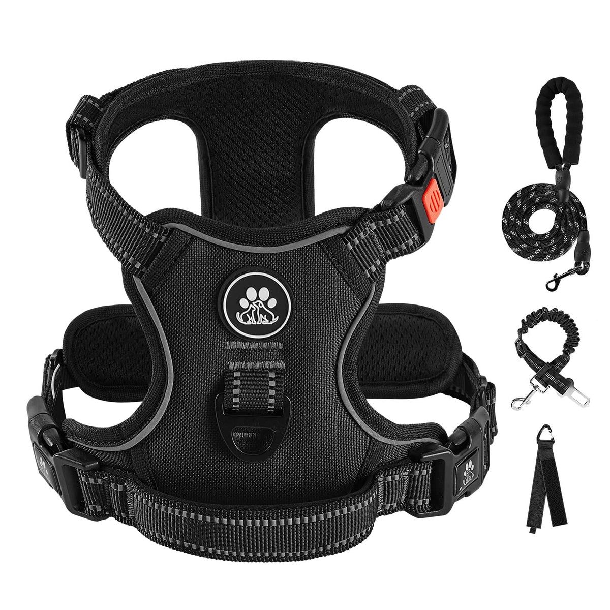 No Pull Dog Harness for Large Dogs (Black / Large)