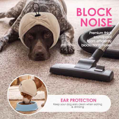 Dog Ear Muffs Noise Protection (Light Khaki / Large)