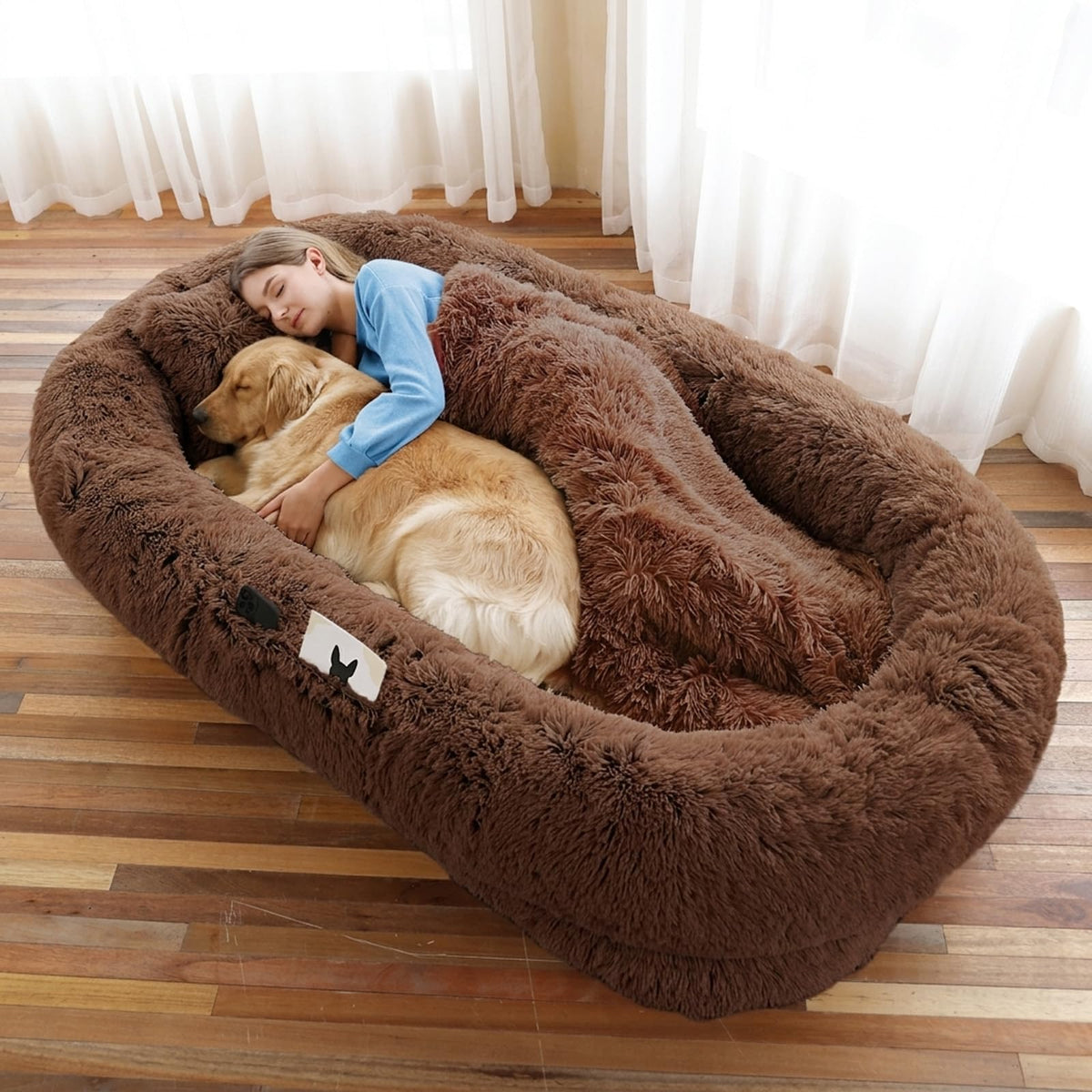 Human Dog Bed for Adult (71.0"L x 45.0"W x 12.0"Th / Coffee)