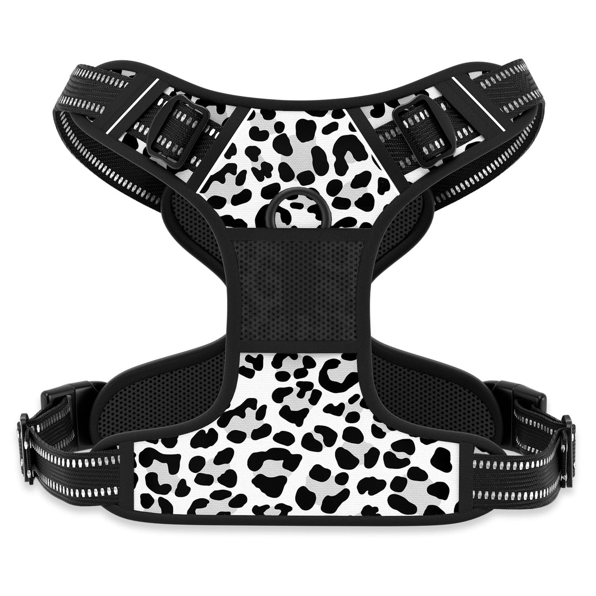 No Pull Dog Harness (White Leopard Print / X-Large)