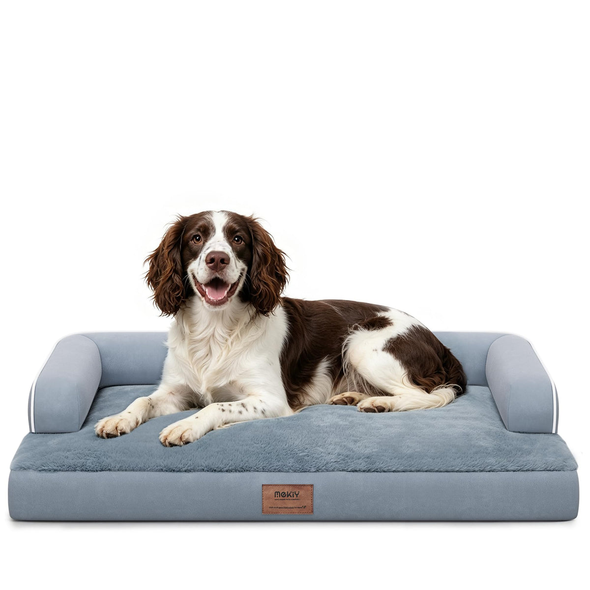 Orthopedic Waterproof Dog Bed with Bolster for Extra Large Size Dogs (48.0"L x 33.0"W x 7.5"Th / Grey)