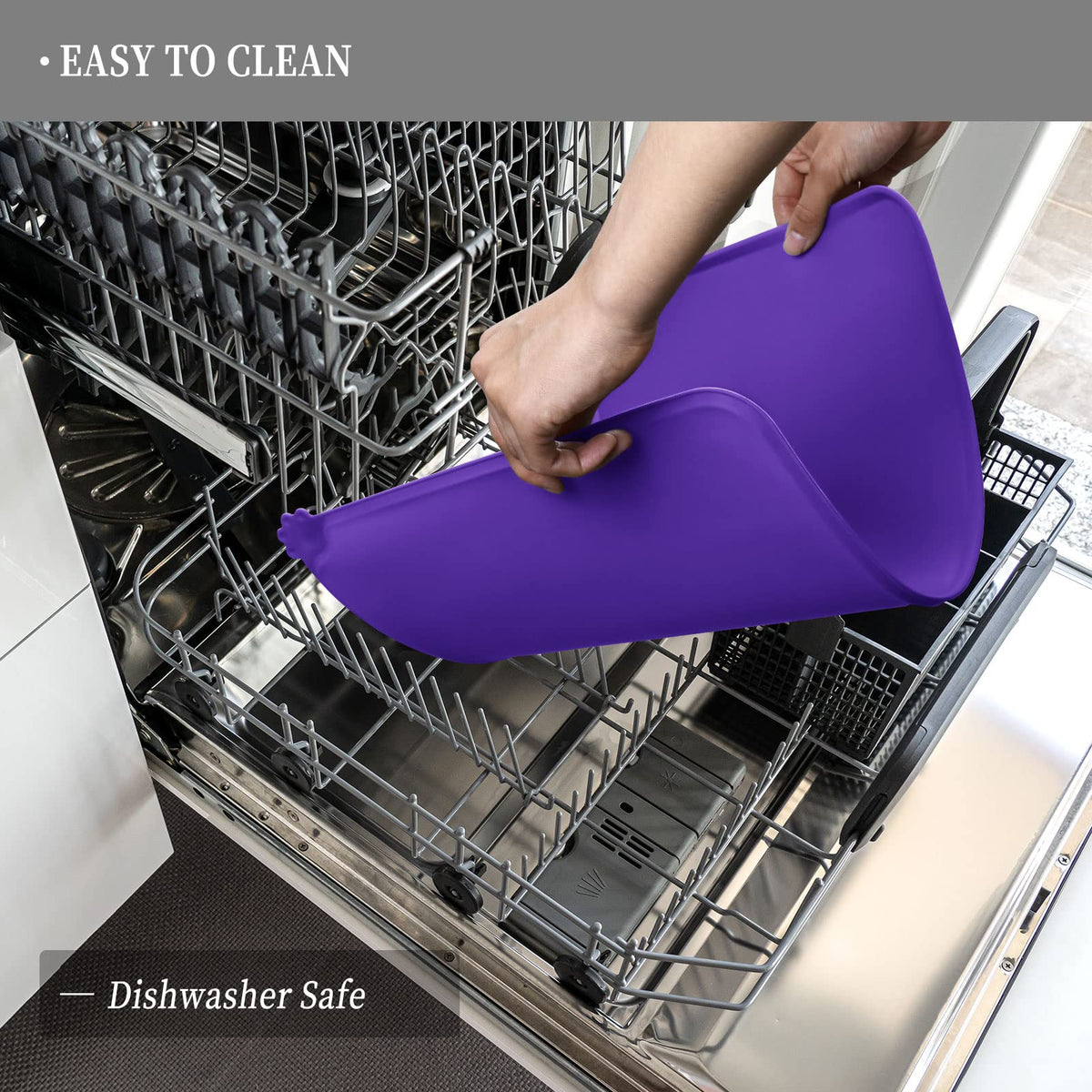 Silicone Pet Feeding Mat (Purple / 32" x 24")