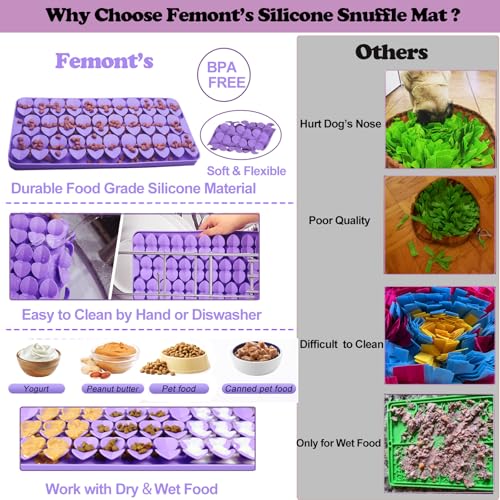 Snuffle Mat for Medium Dogs (Purple-M (14.6x7.5in))