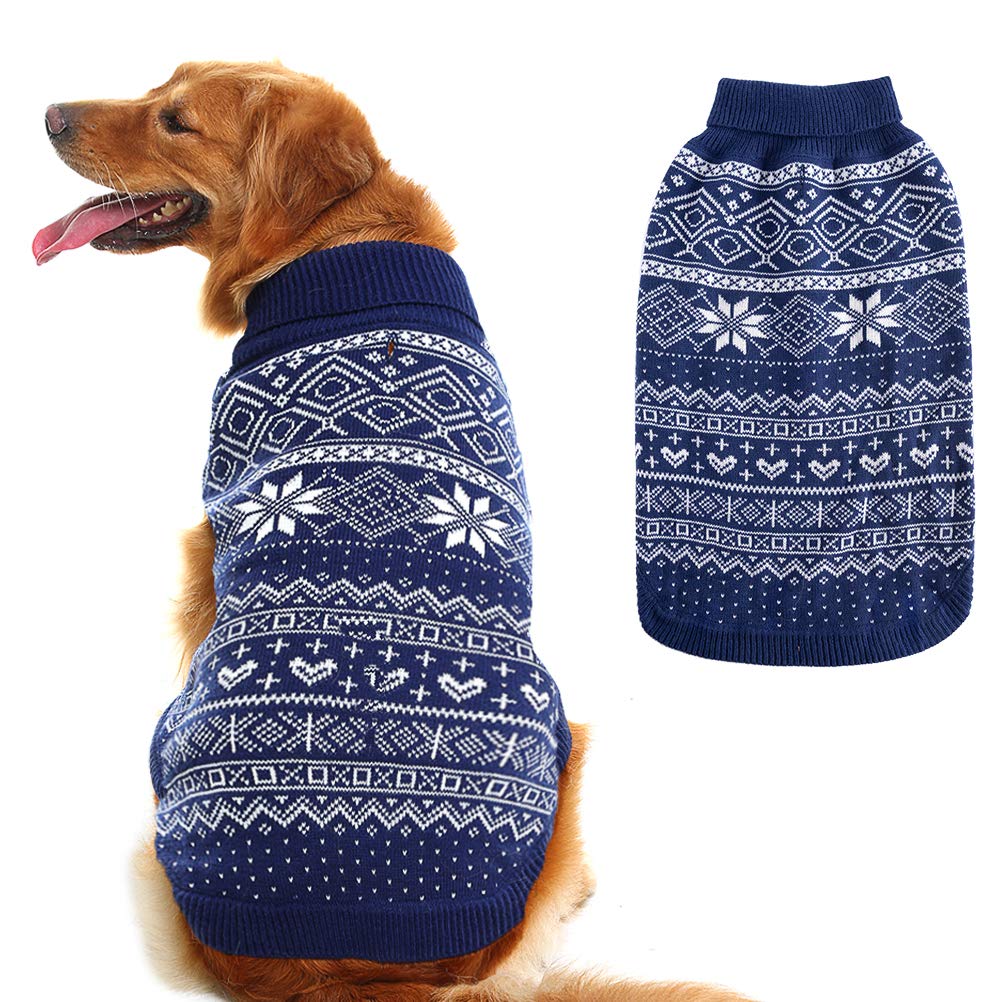 Dog Sweater Argyle (Blue / Large)