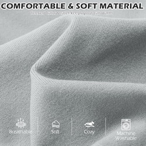 Cat Sweater Warm Fleece Pet Clothes for Cats Only (Grey / Small)