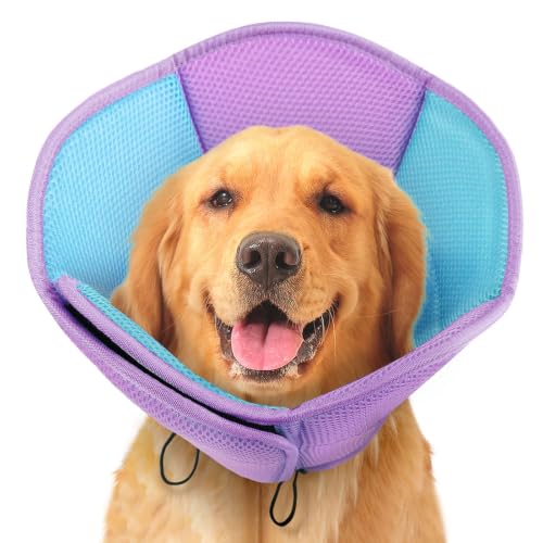 Dog Cones for Large Dogs Soft Dog Cone to Stop Licking (Purple Blue / X-Large)