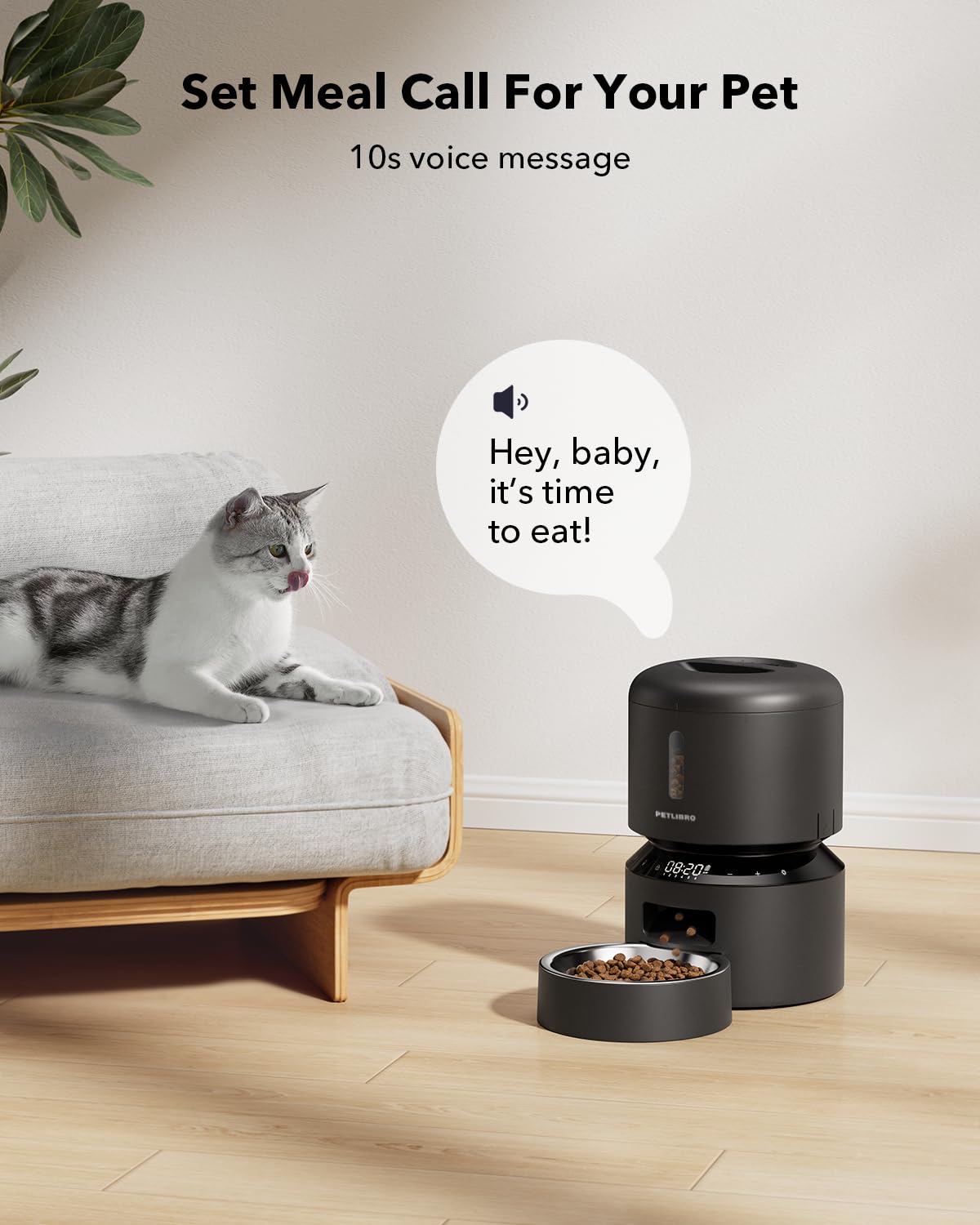 Automatic Cat Feeder (Black / 3l-basic No Cam&app)