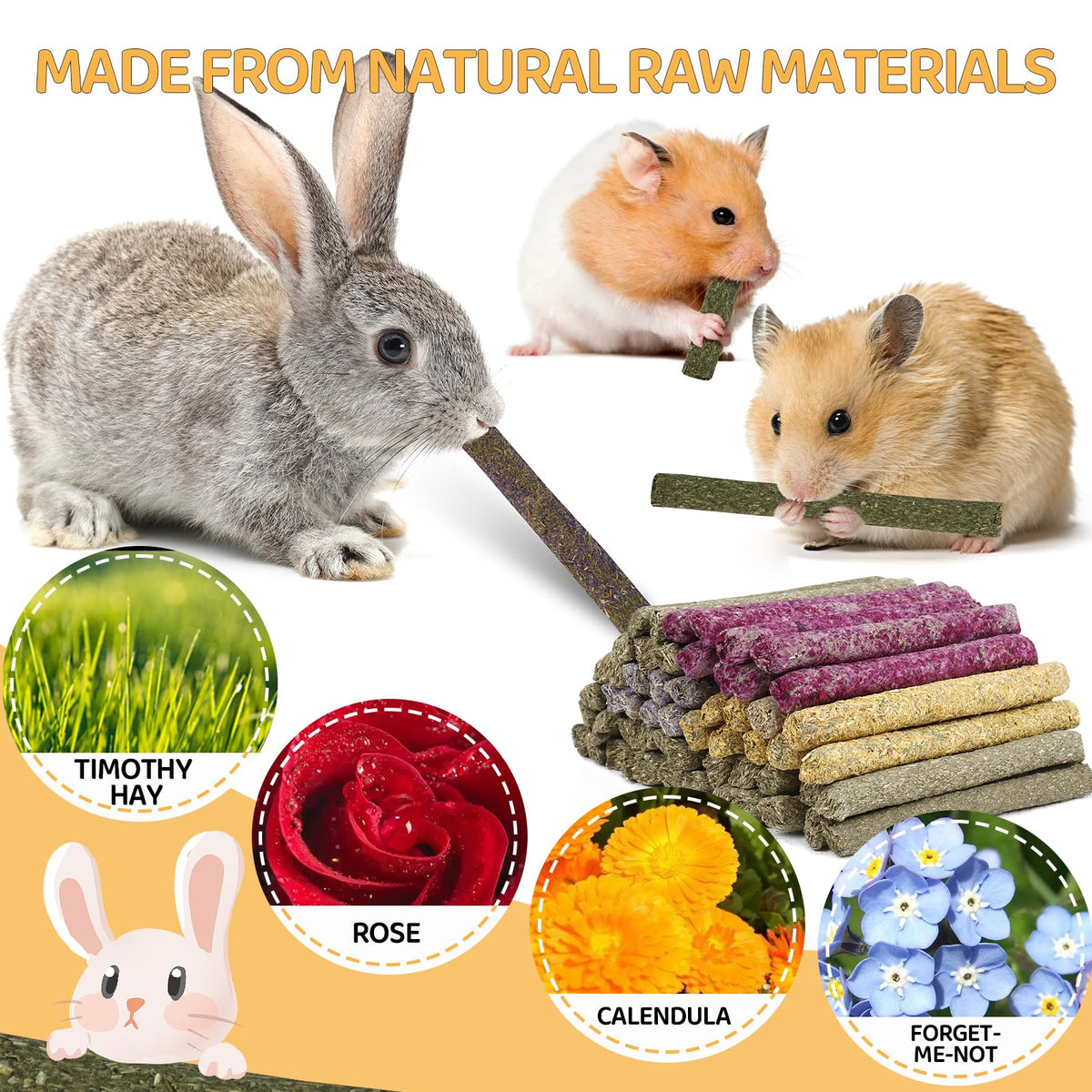 52Pcs Rabbit Chew Sticks (52Pack-Sticks)