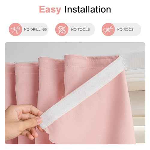 Adhesive Curtain (35"W x 71"L (Pack of 2) / Pink)
