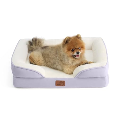 Orthopedic Dog Beds for Small Dogs Washable Original Design (Lavender / 24"l X 18"w X 6"th)