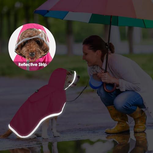 Dog Raincoat Waterproof Rain Jacket (Fuchsia / X-Small)