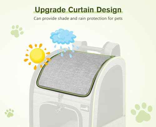 Cat Backpack with Curtain (Grey with Shade Cover / 15.4"L x 11.0"W x 19.0"H)