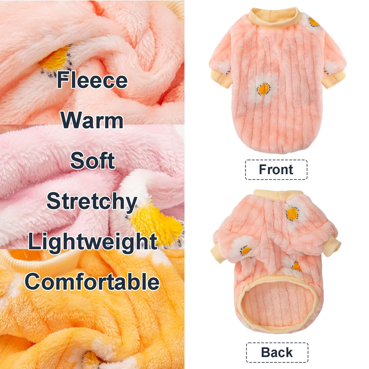 3 Pack Dog Sweaters (XX-Small / Dy Pink+Dy Purple+Dy Yellow)