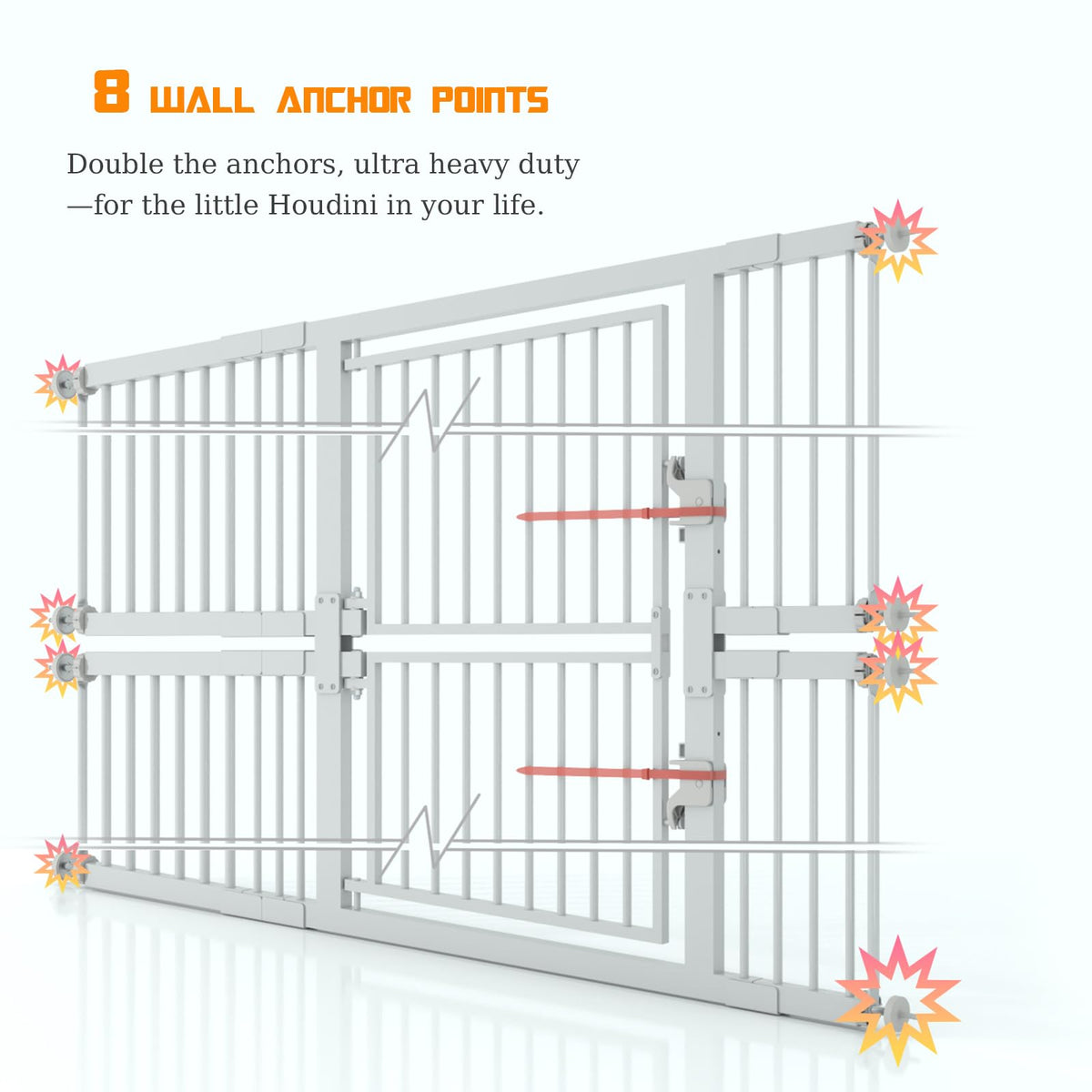 74.8" Extra Tall Pet Gate (White / 74.8" Tall, 29.5-51.6"WWide)
