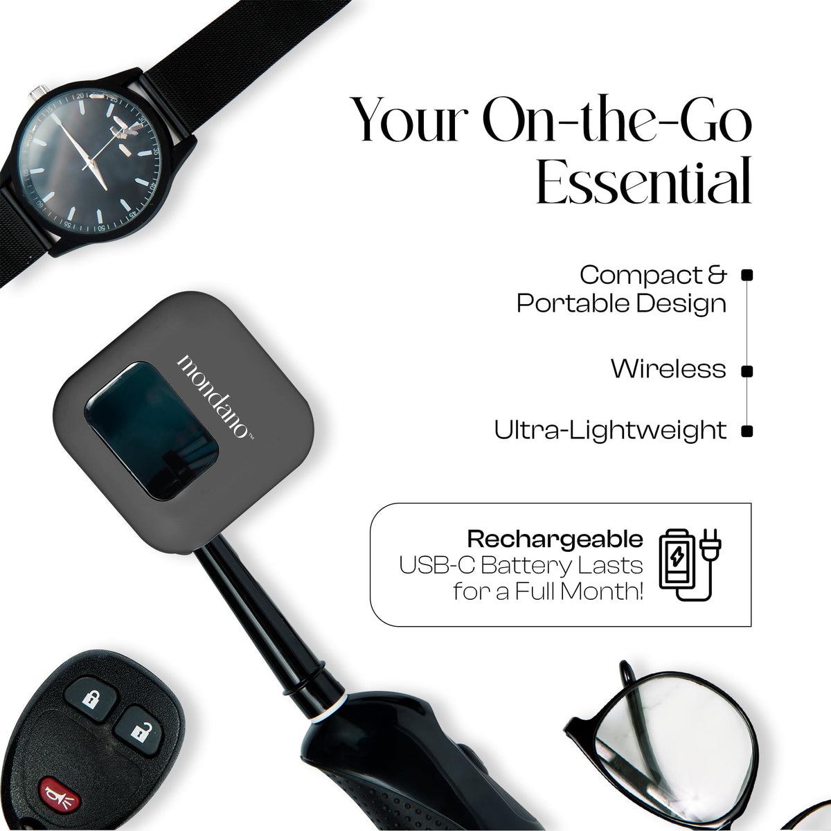 UV C Toothbrush Sanitizer and Holder (Midnight Black)