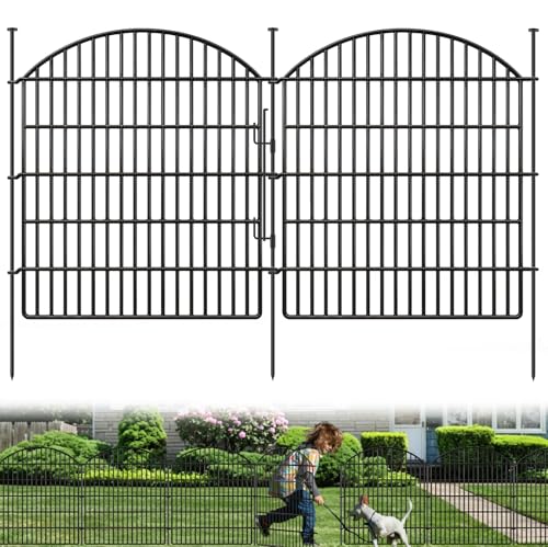 16 Panels Decorative Garden Fence with Lock (33in(H) X 38.67ft(L))