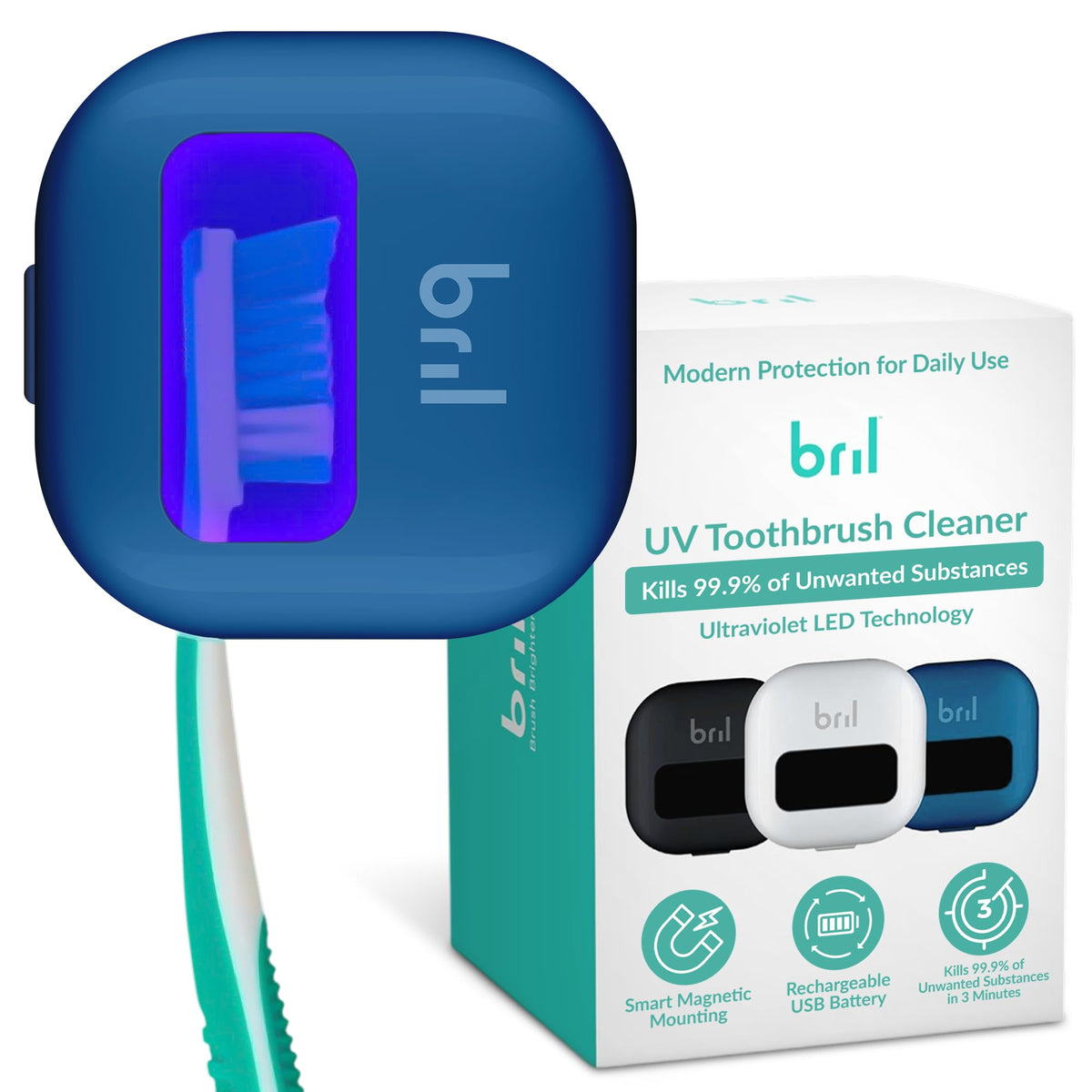 UV C Toothbrush Sanitizer and Holder (Navy)