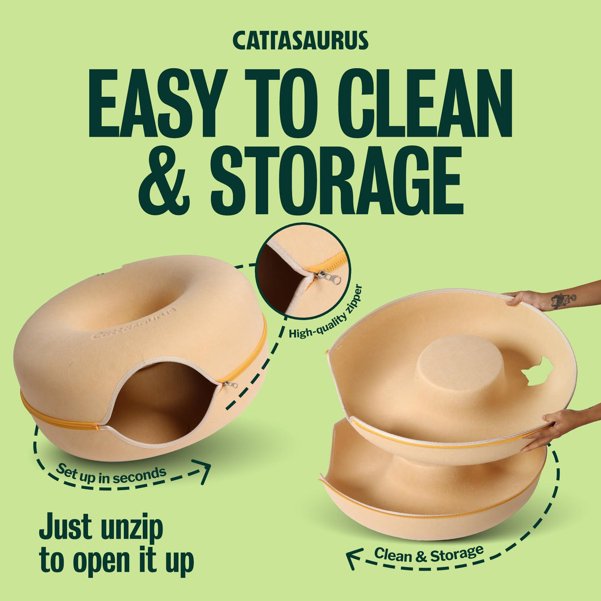 Peekaboo Cat Cave Donut for Multiple & Large Cats up to 30 (Pastel Macaron / Large)