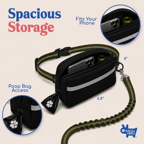 Dog Running Leash Hands Free (Olive)