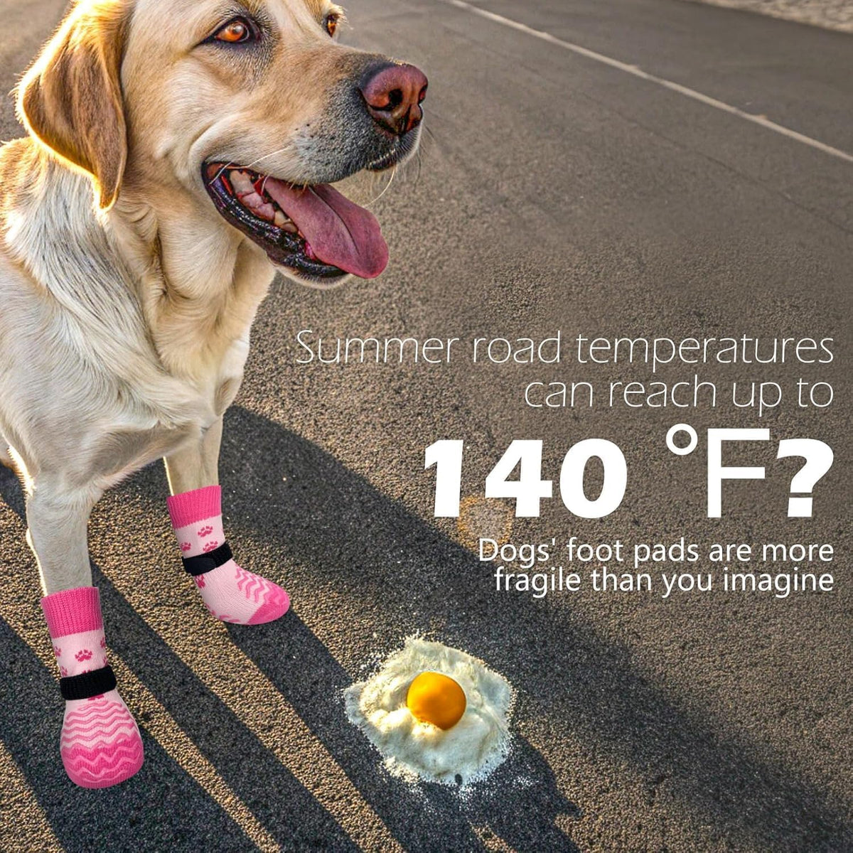 Anti Slip Dog Socks to Prevent Licking Paws for Hot Pavement (Pink / XX-Large)