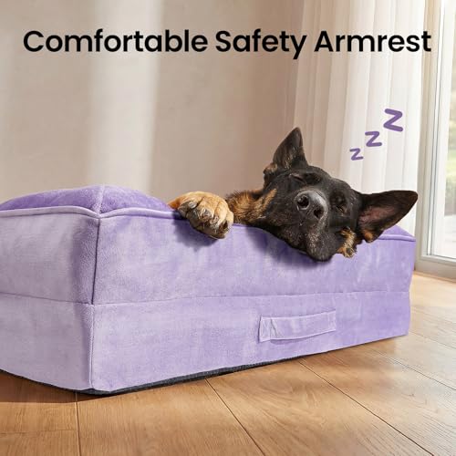 Orthopedic Extra Large Dog Bed Couch (44" x 29" x 7" / 06-Purple)