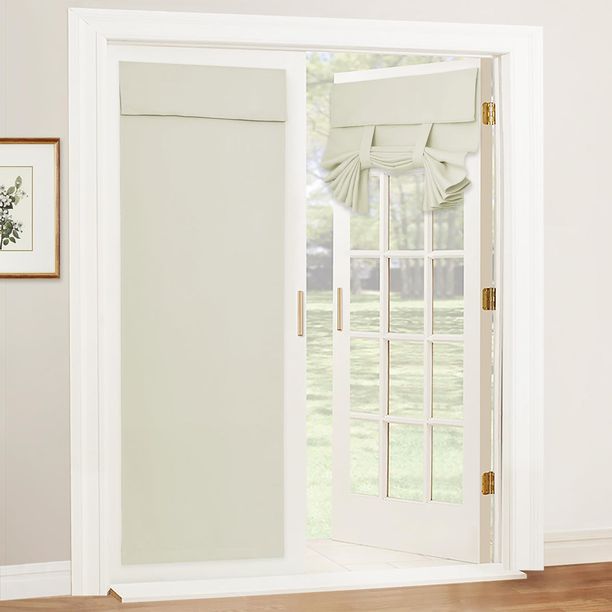 Blackout French Door Curtain (Light Beige / 26"W x 69"L (Pack of 1))