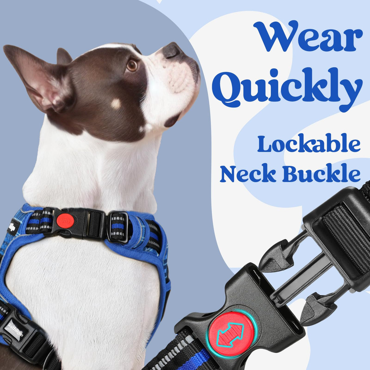 Dog Harness Medium Sized (Blue Plaid / Medium)