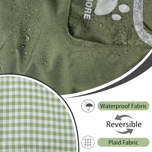 Waterproof Dog Raincoat Reversible (Forest Green / X-Small(4-9lb))