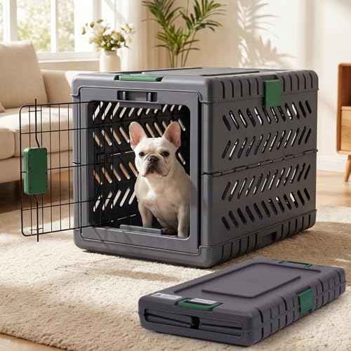 Collapsible Dog Crate for Small (Dark Grey / 28.0"L x 18.3"W x 20.9"H)