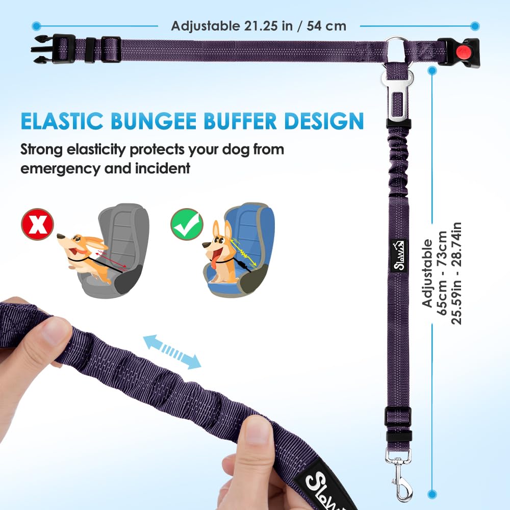 Dog Seat Belt for Car (J.Purple)