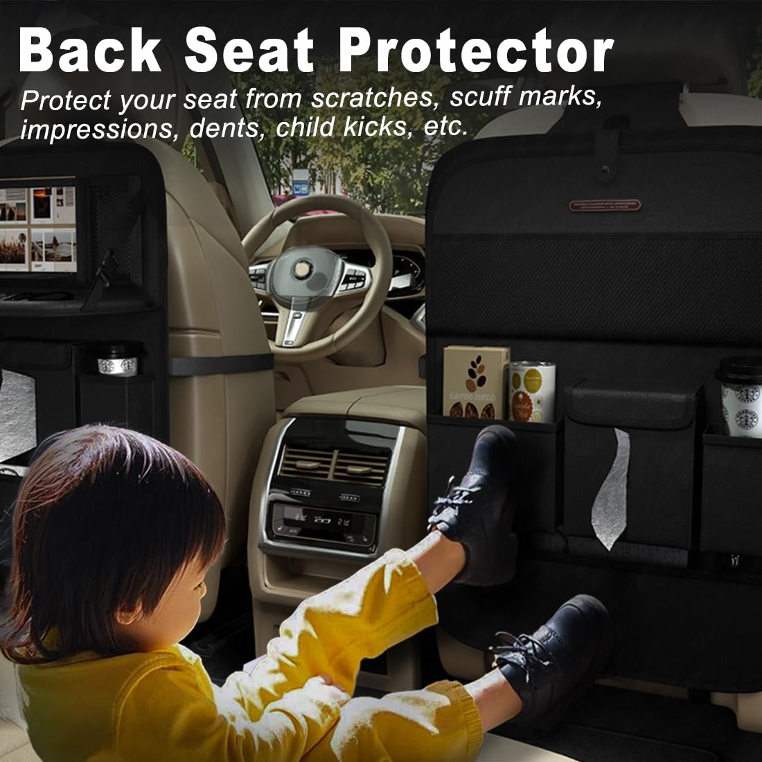 Car Seat Organizers (Plain Black / 2 Pcs)