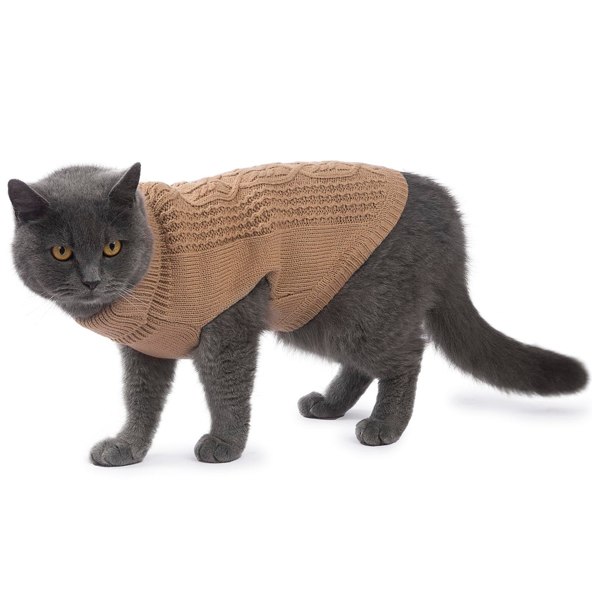 Cat Sweater Stretchy (Khaki / Medium)