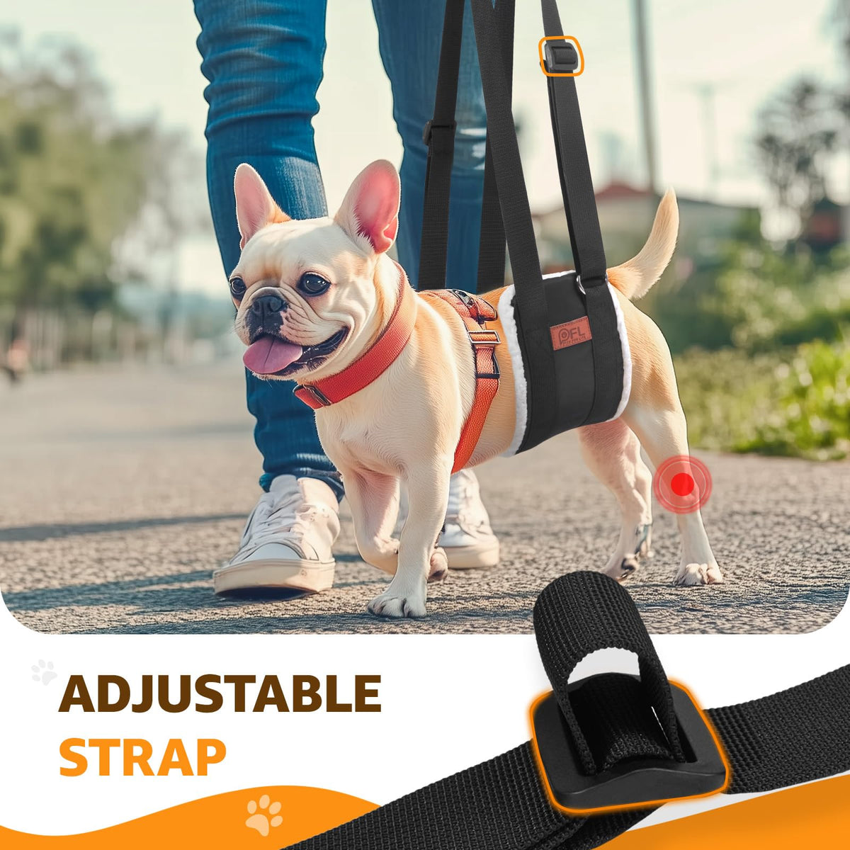 Adjustable Dog Lift Harness for Small Dogs Hind Leg Support Weak Legs Aid (Black / Small)