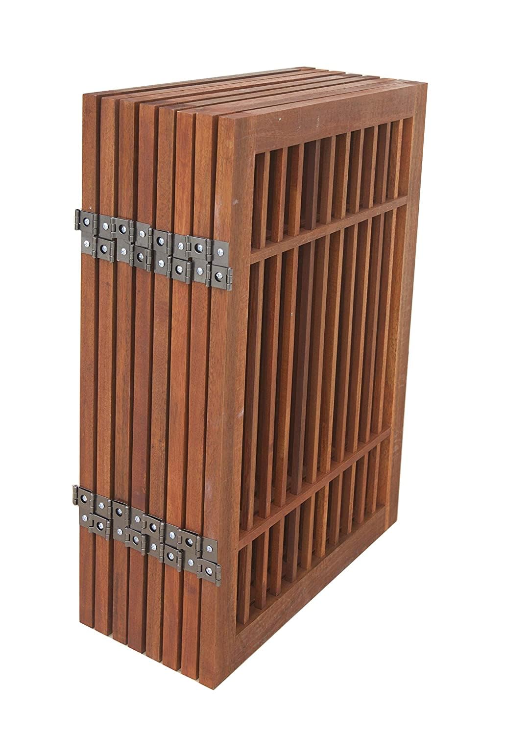 Freestanding Wooden Dog Gate Foldable Indoor Pet Gate No Drill Expandable Barrier for Doorways Stairs Hallways Portable Wood Fence for Small Dogs & Puppies (8 Panel 24" Tall / Brown Pet Gate)