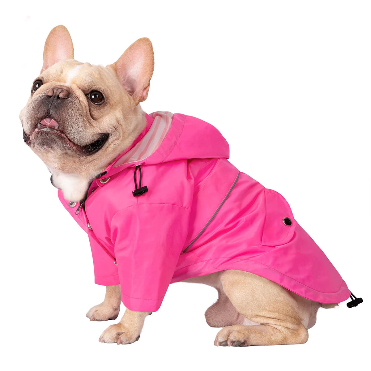 Premium 2 Layer Zip Dog Raincoat Poncho w (Small / Pink)