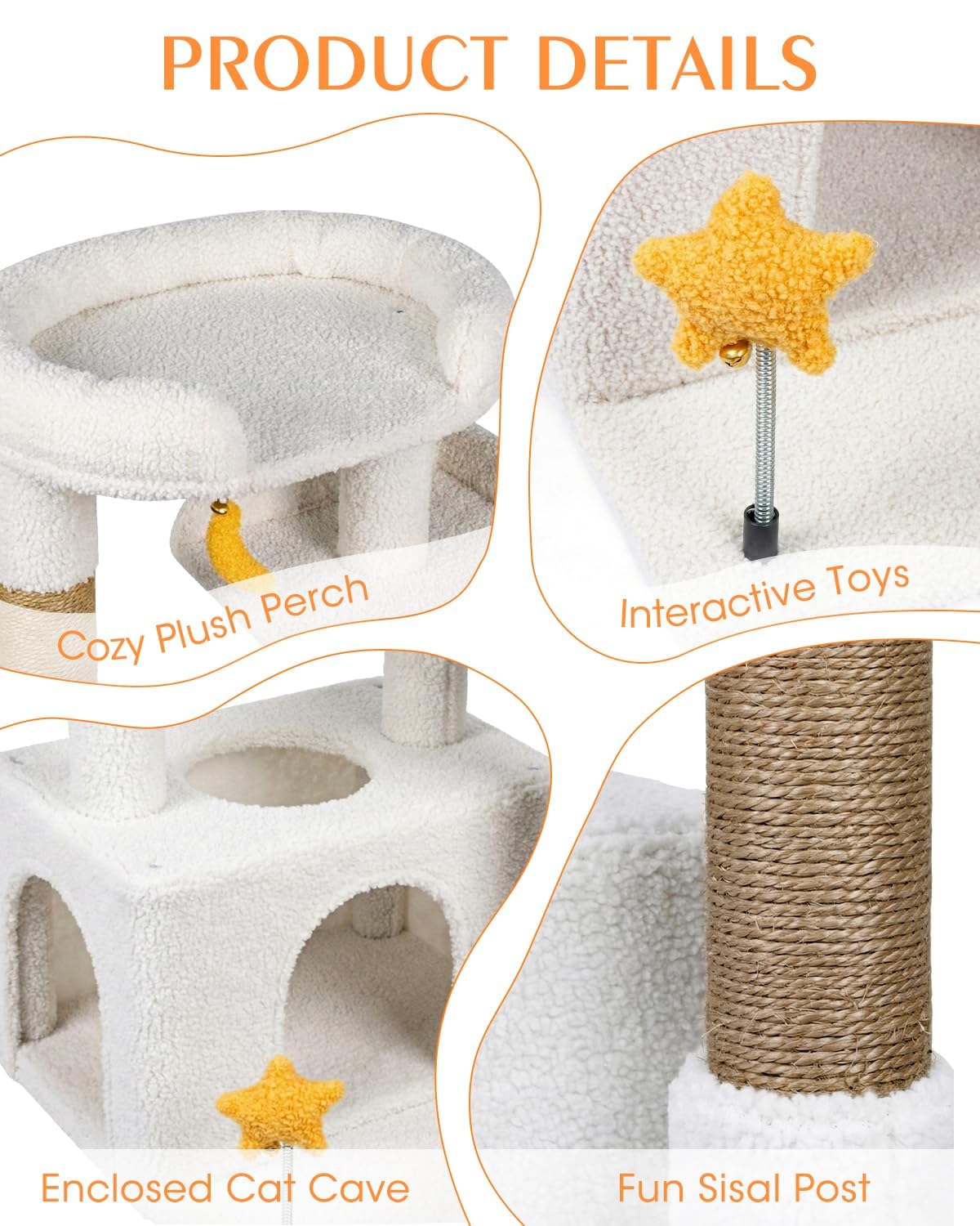 Small Cat Tree for Kittens (Beige / Small 30")