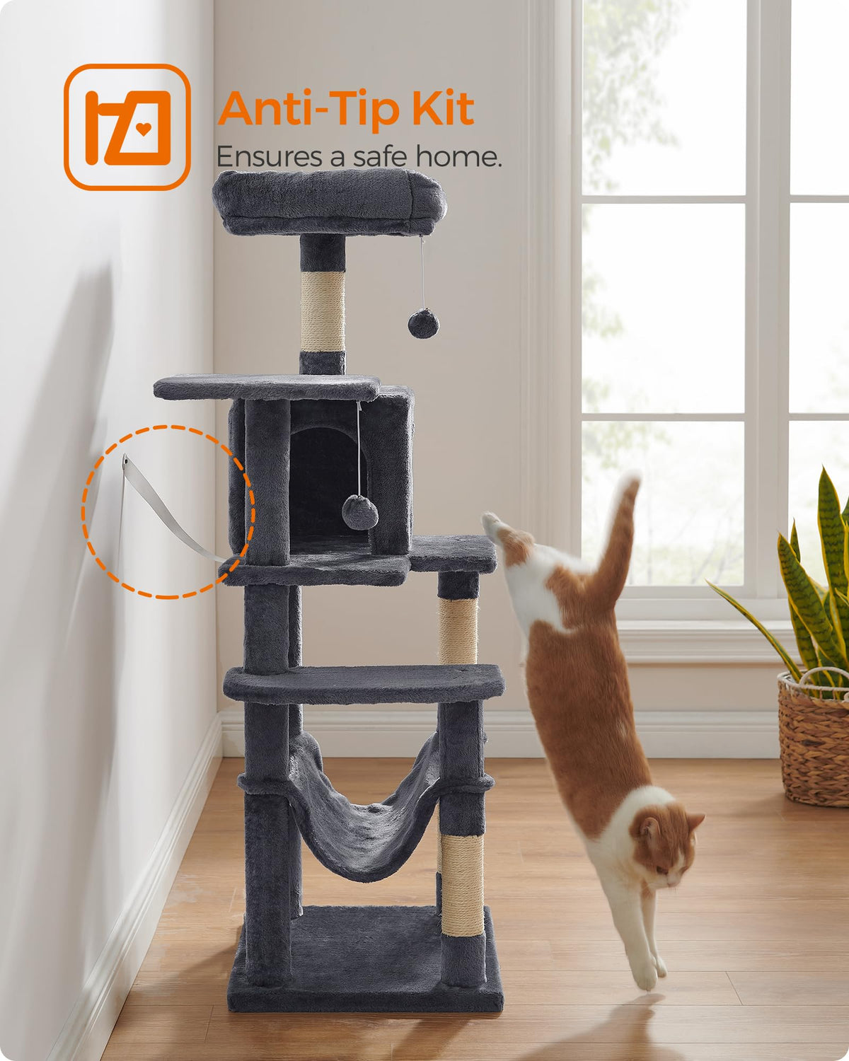 Cat Tree 54.2 (54.2 Inches / Smoky Gray)
