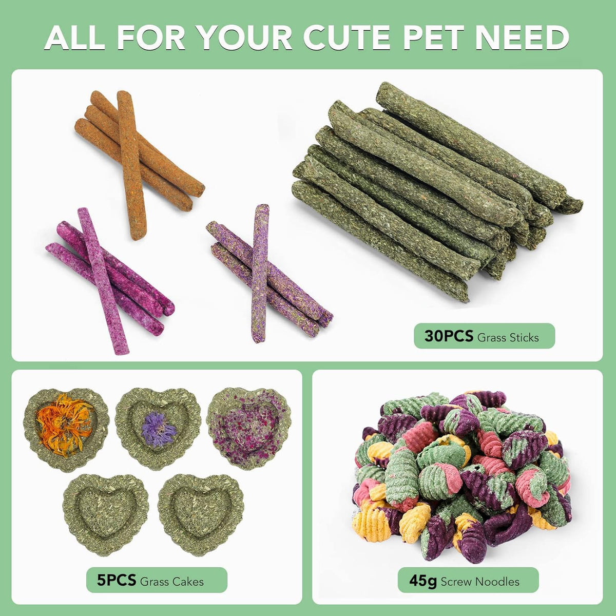 Rabbit Chew Toys Teeth Timothy Hay Sticks (36Pack-sticks Set)