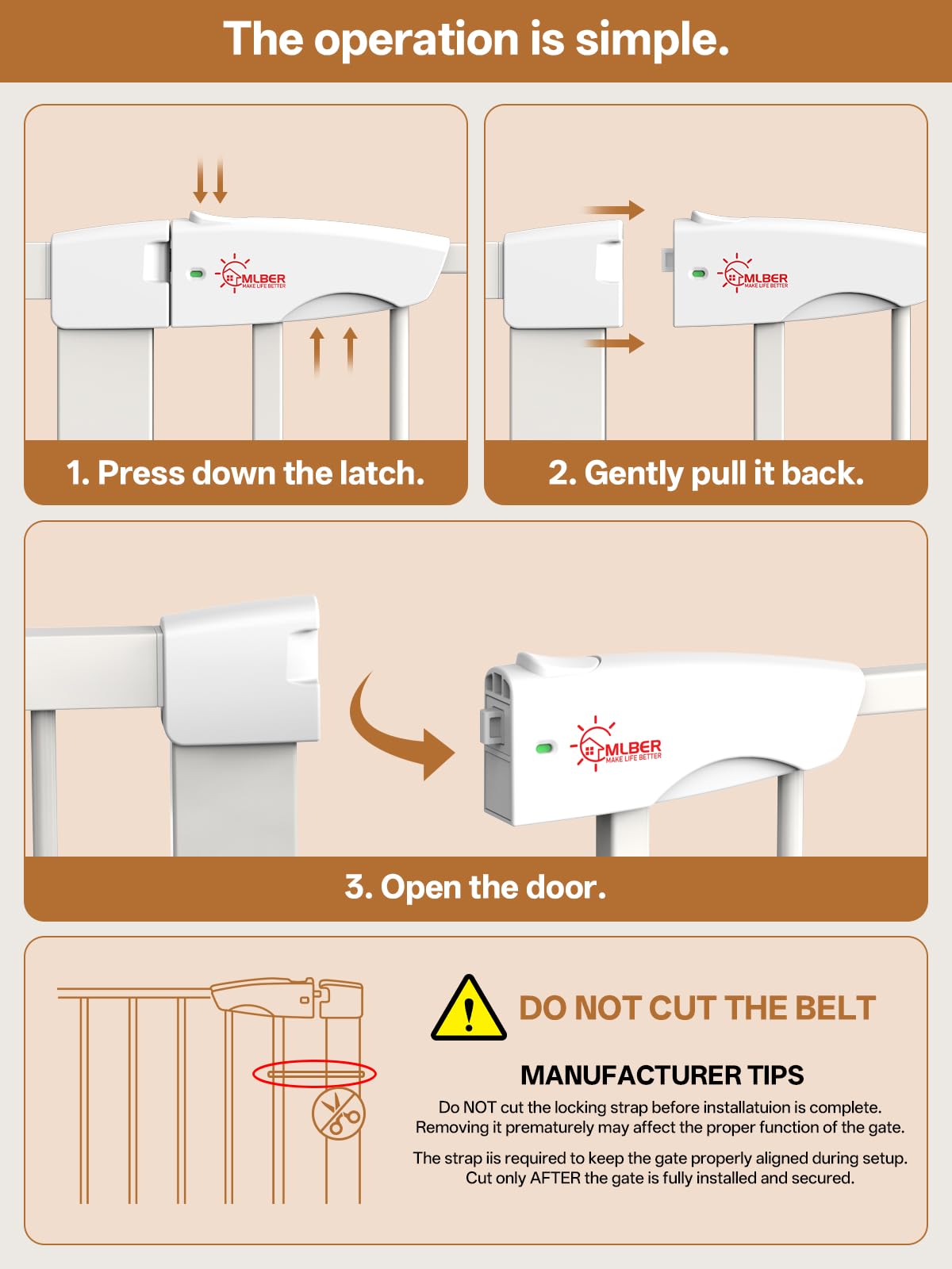 Baby Gate for Indoor Stairs & Doorways (White / 27.9-42.1")