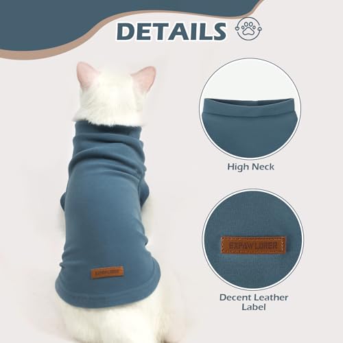 Cat Sweater Warm Fleece Pet Clothes for Cats Only (Blue / Medium)