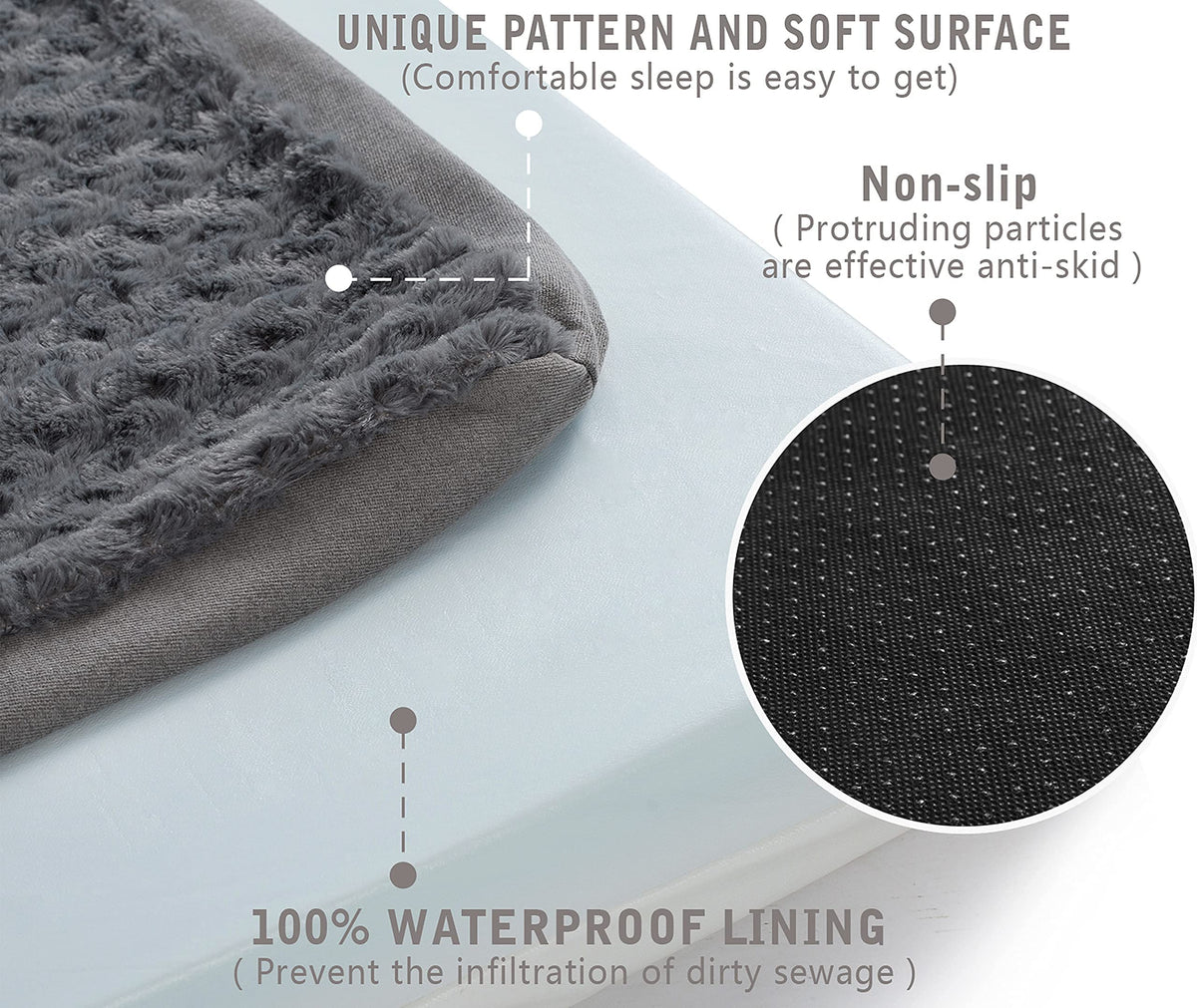Orthopedic Memory Foam Dog Bed (Rose Plush / XX-Large-47"x 29" x 3.5")