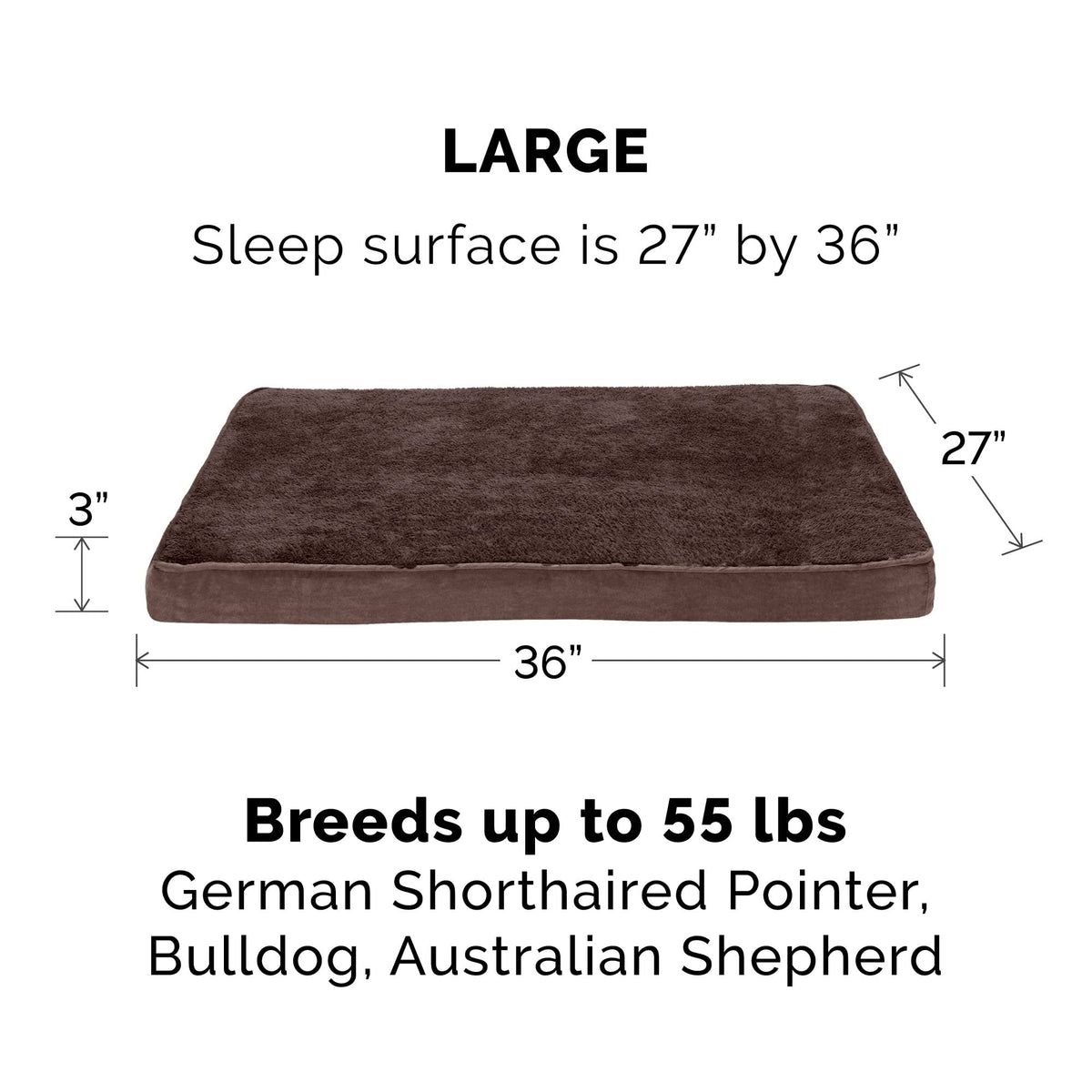 Orthopedic Dog Bed for Large (Large / Espresso)