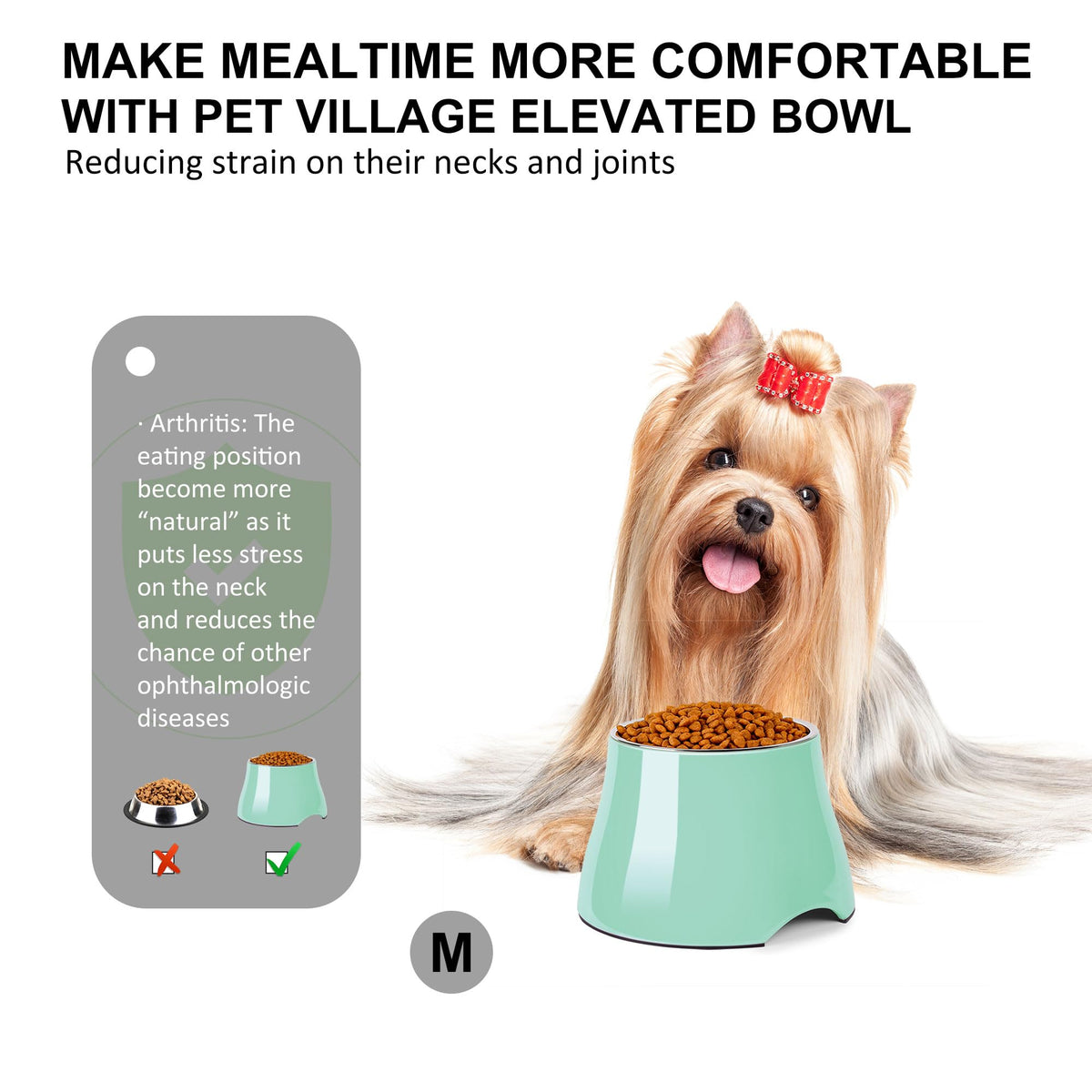 Dog Bowls Cone Friendly Non Slip Single Dog Bowl with Stainless Steel Inner (Medium(2 Cups) / Mint Green)